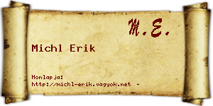 Michl Erik névjegykártya